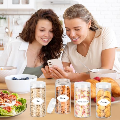 Plastic Jars with Lids 16 OZ (16OZ 24Pcs White)