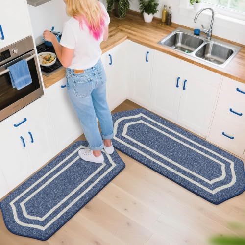 Long Kitchen Floor Mats and Rugs 2PCS Non Slip Washable