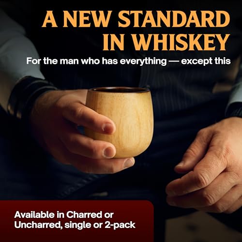 The Original Charred Wooden Bourbon Drinking Glass (Charred)