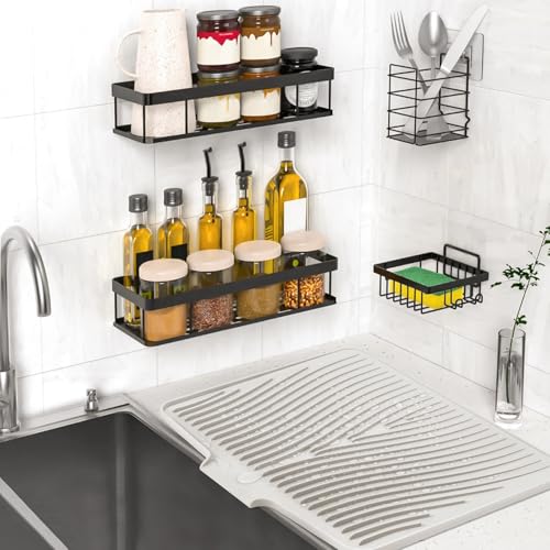 Silicone Dish Drying Mat for Kitchen Counter (Beige-1pc / 20" x 15")