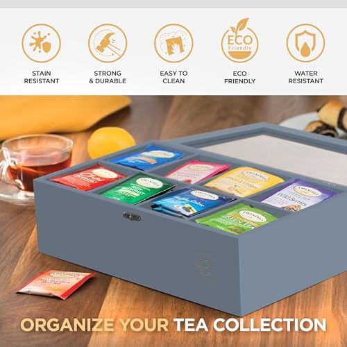 Tea Bag Organizer with Drawer (Grey)