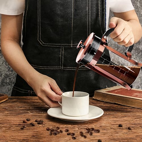 French Press Coffee Maker 304 Stainless Steel Coffee Press (Copper / 34 oz)