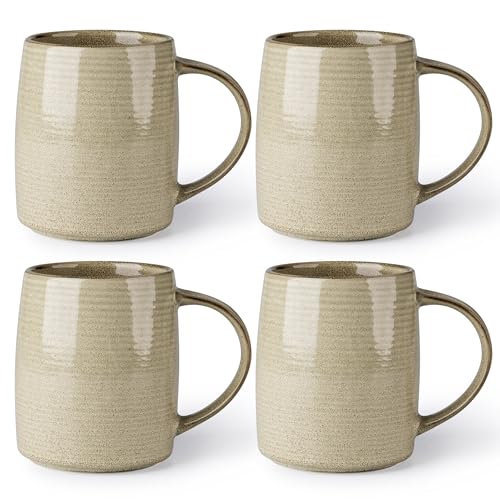 Large Coffee Mugs Set of 4 (Khaki / Set of 4 (18oz))