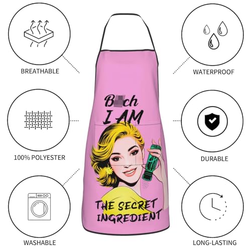 Funny Pink Retro I Am The Secret Ingredient Aprons