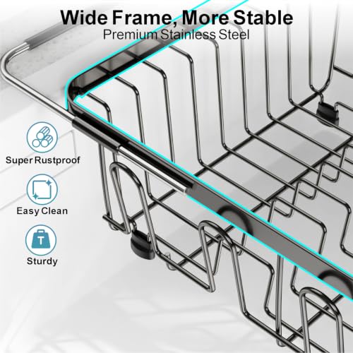 Dish Drying Rack Over the Sink (Gunmetal Grey / For 11.5"-30"W Sink)