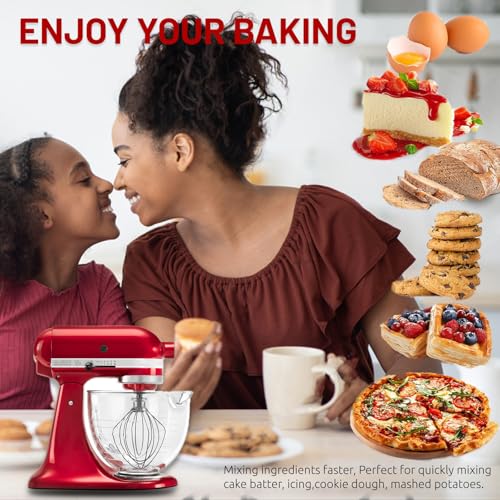 K45WW 6 Wire Whip Attachment for KitchenAid 4.5 5 Quart Tilt (Fits All 4.5&5 QT Tilt-Head Stand Mixer)