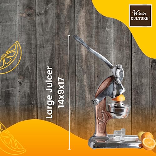 Artisan Cast Aluminum Professional Grade Manual Hand Press Juicer for Orange (Rose Gold)