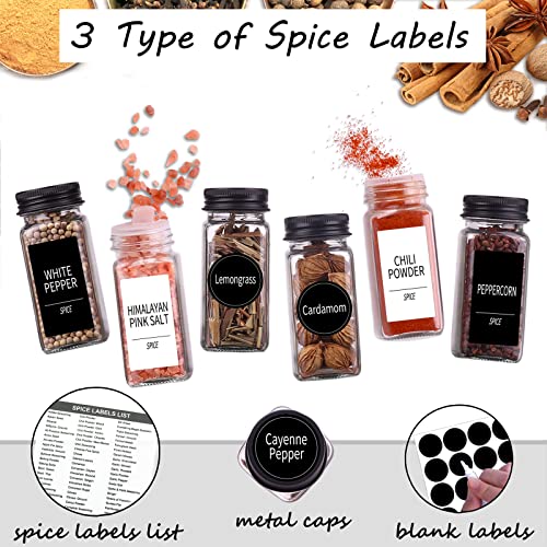 48 Pack Glass Spice Jars with Labels