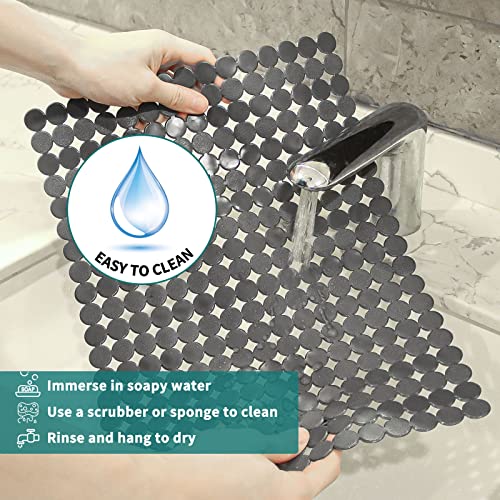2Pack Kitchen Sink Mat for Stainless Steel (Solid Gray)