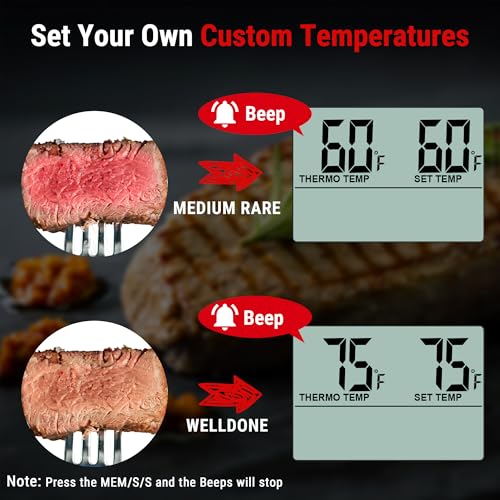 TempTrack Large LCD Digital Meat Thermometer for Cooking