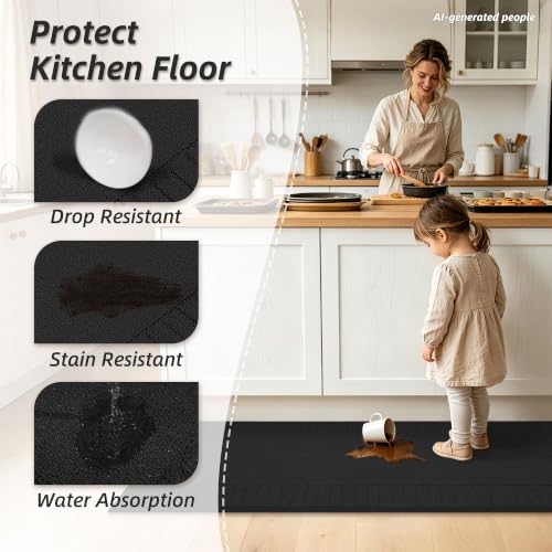 Kitchen Rugs Non Slip Washable 2PCS