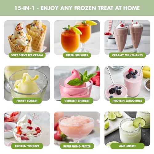 Frost Ice Cream Maker & Slushie Machine (4 Pint Ice Cream & Frozen Drink Maker / Pistachio Green)