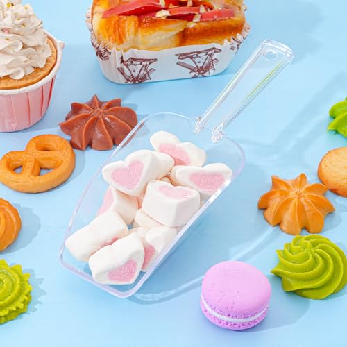 4Pcs Clear Plastic Ice Scoop for Freezer (4 Count)