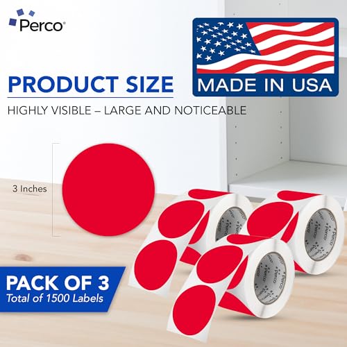 Red Perforated Round Circle Dot Sticker 3 (Red / 3 Inch)