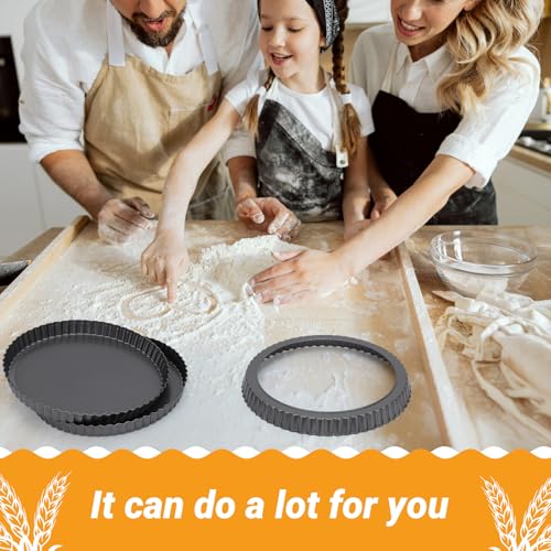 Tart Pan 9 Inch Removable Bottom (Black-Round-1 pack / 9 Inch)