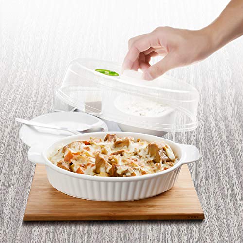 Set of 5 Microwave Plate Covers with Adjustable Steam Vents; Microwave Splatter Covers
