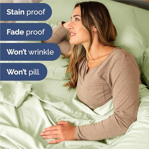 Split King Size 5 Piece Sheet Set (16 - Light Sage Green / Split King Size)
