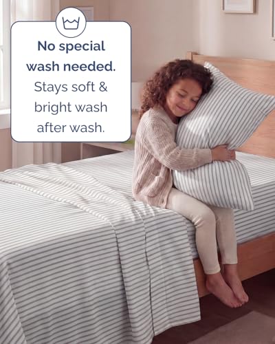 Twin Size 3 Piece Sheet Set (45 - Grey Stripes 2 / Twin)