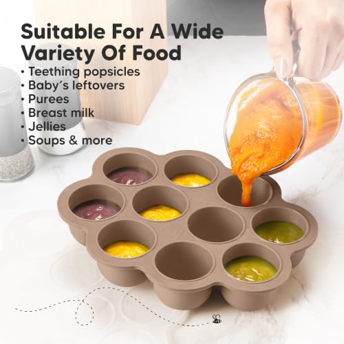 Silicone Food Freezer Trays with Lid (Chai Latte)