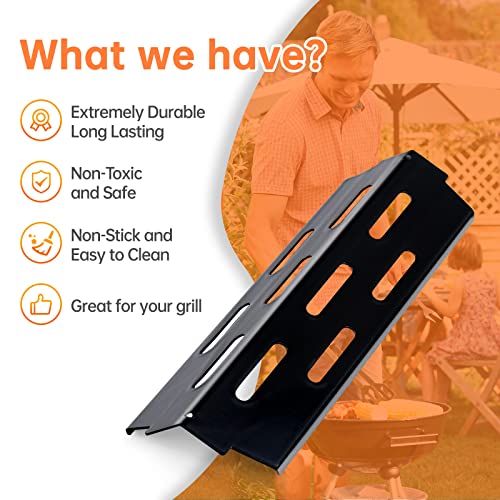 Porcelain Enameled Grill Flavorizer Bar Heat Plates with 2 Pack Stainless Steel Cooking Grates Grill Replacement Parts for Weber Genesis II 300 Series E (Porcelain Steel 3+5+2grate)