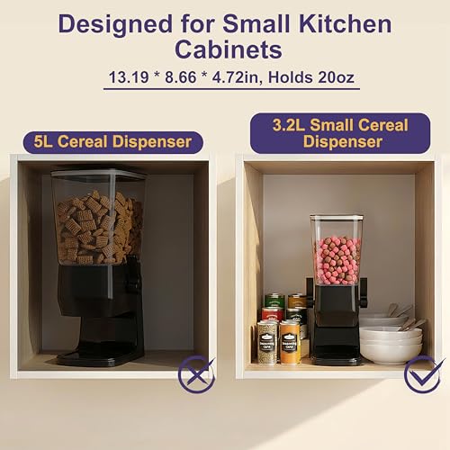 Cereal Dispenser Countertop 1 Pack (Black / 3.2L)