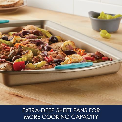 Cucina Bakeware Set Includes Nonstick Bread Baking Cookie Sheet and Cake Pans