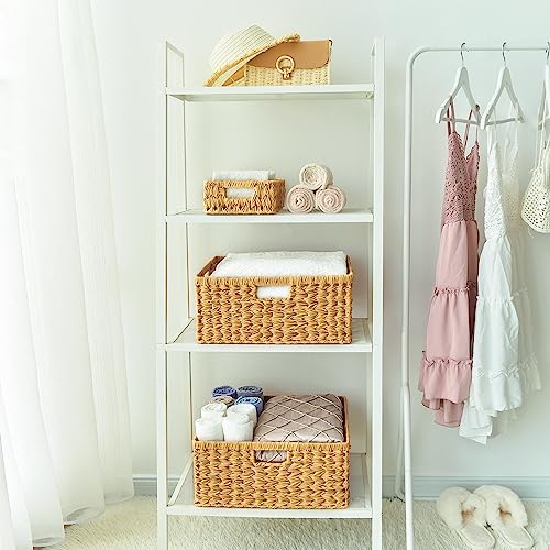 Extra Large Wicker Baskets with Handles (Natural / 16½"L x 13"W x 7½"H)