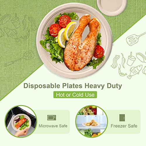 Disposable Paper Plates 9 inch (9 inch 50 pack)
