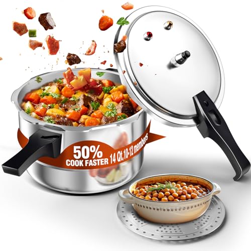 14Qt Aluminum Pressure Cooker w (14.8 Quarts)