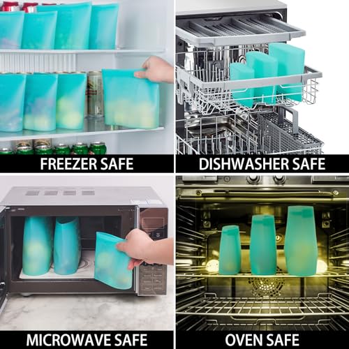 Reusable Food Bags (Aqua | M+S+XS | 8 Pack)