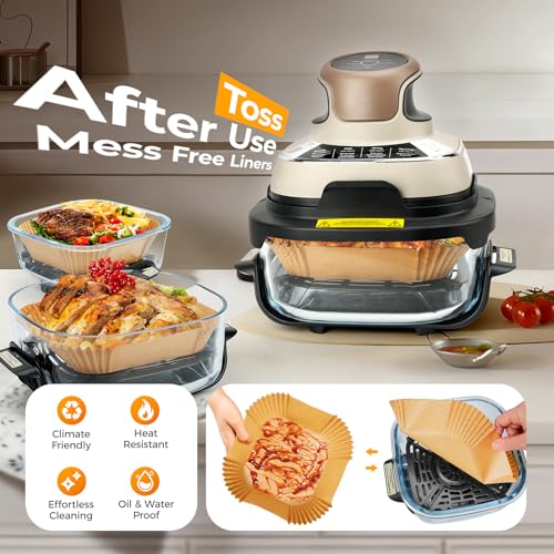 300 Pcs Air Fryer Liners Fits for Ninja Crispi 4 (6.5 inch Square)