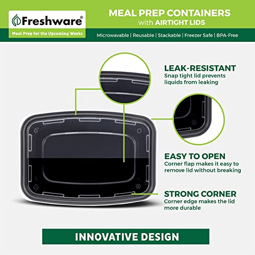 Meal Prep Containers [50 Pack] 1 Compartment Food Storage Containers with Lids (16OZ-50PK)