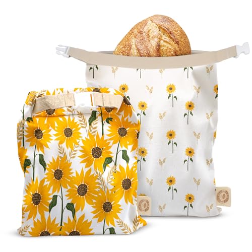 Reusable Bread Bag Set for Home Bakers (Sunflower)