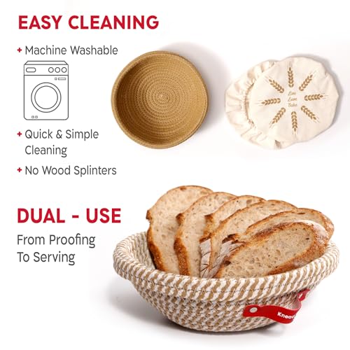 Sourdough Starter Kit (24oz Jar, 2xRound Baskets, Gray Bread Lame)