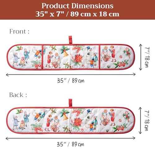 Double Oven Mitts 100% Cotton Double Oven Glove (101 - Chromo / 7" x 35" (Double Oven Mitt))