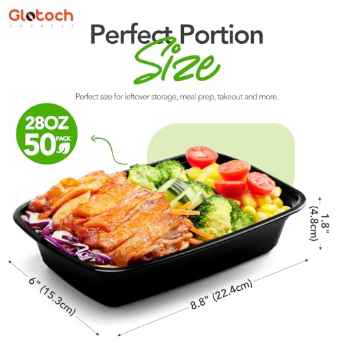 Glotoch Meal Prep Containers with Lids (28oz-50pc)