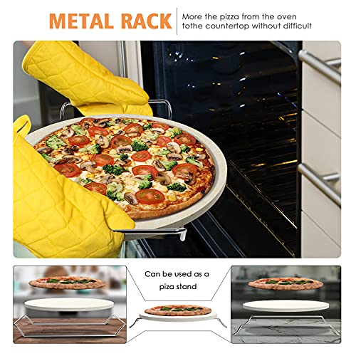 13 Pizza Stone for Oven and Grill with Pizza Peel (13 inch)