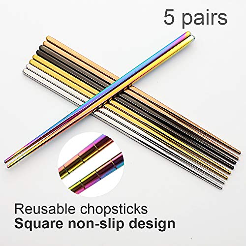 Stainless Steel Chopsticks (Multicolor)