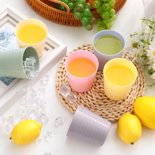36 Pcs Kids Plastic Cups 8 oz Drinking Toddler Cups (Macaron)