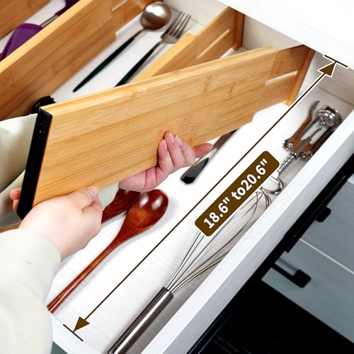 Bamboo Drawer Dividers Large (Natural / 4"H, Large)