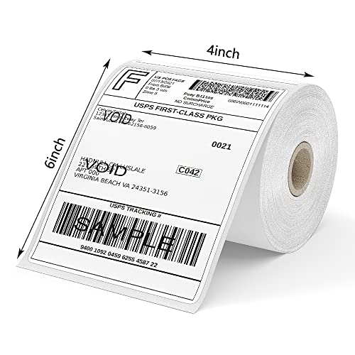 4x6 Direct Thermal Blank Shipping Labels Address Labels for Zebra 2844 Zp (20 Rolls=5000 Labels / White)