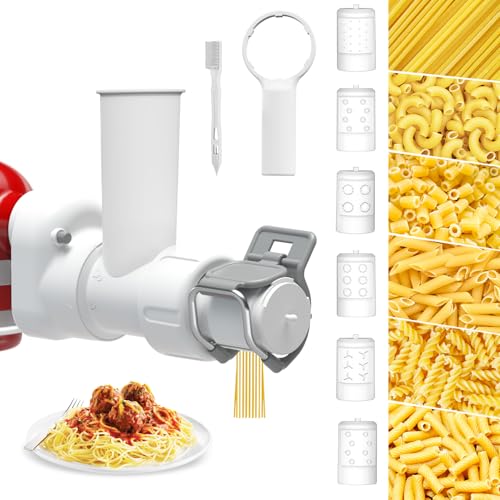 Pasta Maker Attachment for Kitchenaid Stand Mixer with 6 Different Shapes of Pasta Outlet