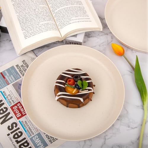 EI 18pcs Beige Wheat Straw Plates (Beige Wheat Straw Plates)