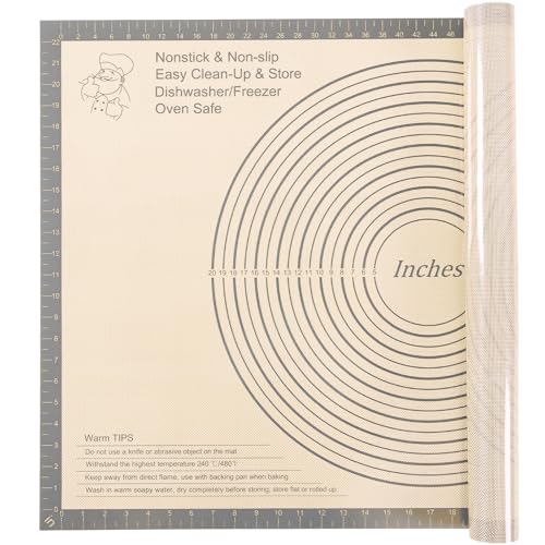 Silicone Pastry Mat 36x24 Inch Extra Large Baking Mat with Measurements (Gray / 36"L x 24"W)