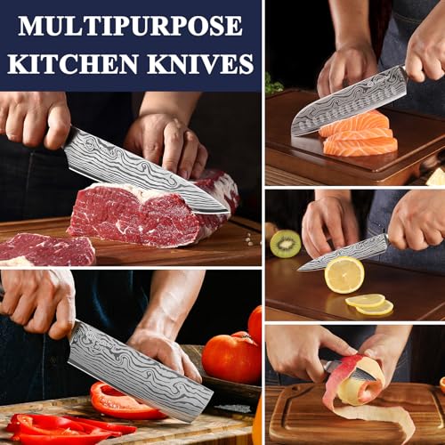 Kitchen Knife Set 7 Piece Chef Knife Set Professional High Carbon Stainless Steel (Set of 7)