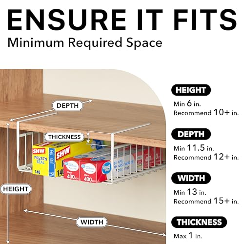 2 Pack Under Shelf Wire Metal Basket Shelf (2 Pack)