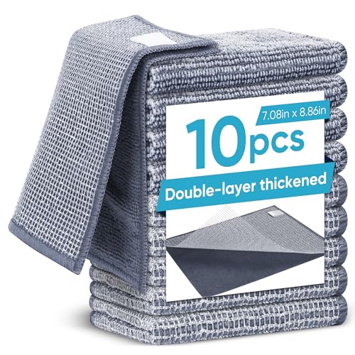 Non Scratch Wire Dishcloth (10pcs Double Layer Silver / 7.08x8.86-10Pack)