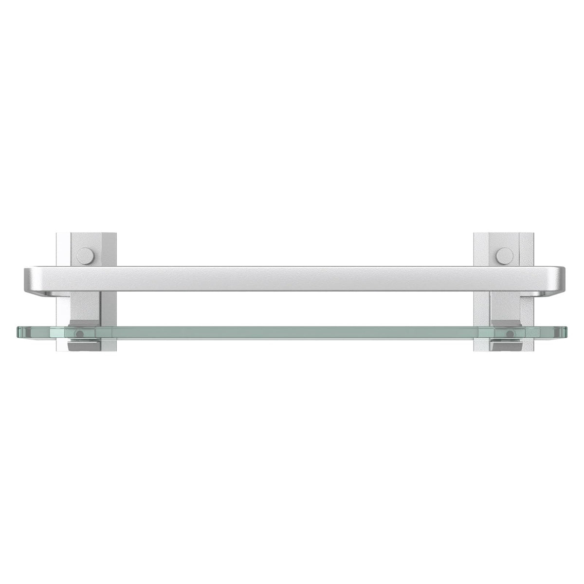 Clear Tempered Glass Wall Shelf (Silver / Single Shelf)