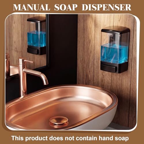 8 Pcs Wall Mounted Soap Dispenser (Black and Clear / 33.8 oz 1000 ml)