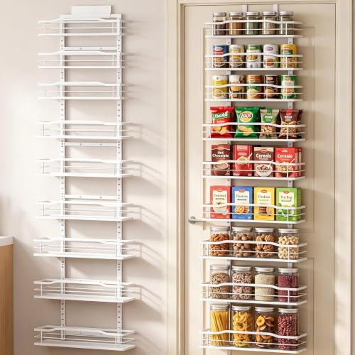 White 9 Tier Over The Door & Wall Mount Pantry Organizer (9-Tier Door&Wall / White)